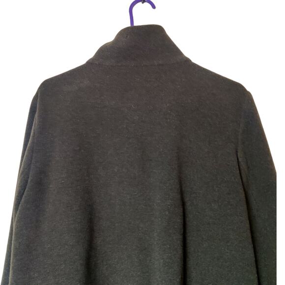 Eileen Fisher 100% Italian Wool Olive Green Full Zip Trench Car Coat Small Flaws - Picture 5 of 16